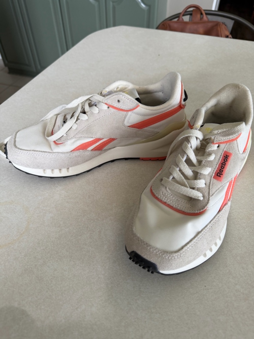 Reebok Women’s Neutral Beige and Coral Low-Top Sneakers